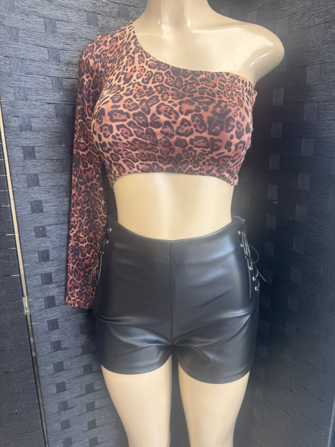 Leopard One Sleeve Top