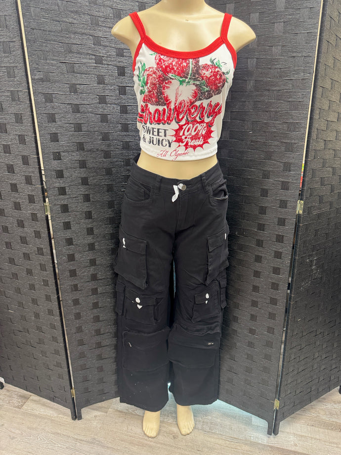 Black Cargo Bottoms