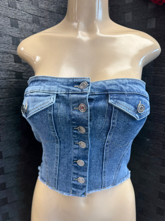 Bae For Tonight Denim Crop